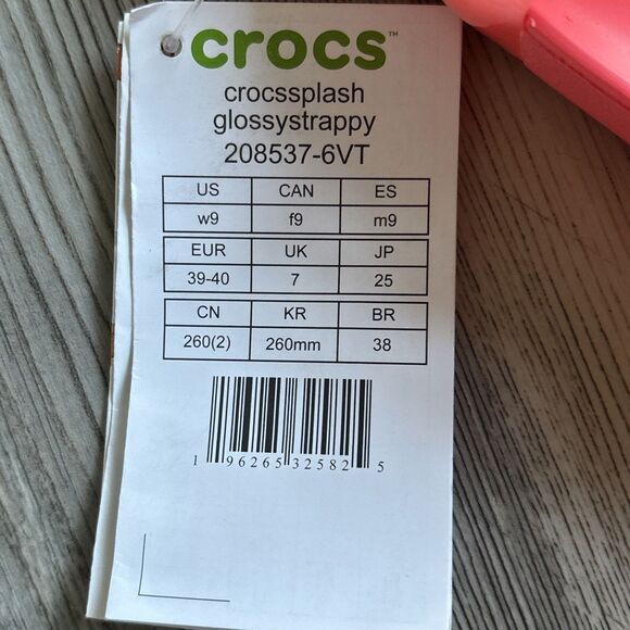 NWT Crocs Women's Splash Strappy Sandals, Neon Watermelon, 9, Women 9 - Picture 5 of 8